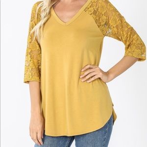 Mustard Lace Tee